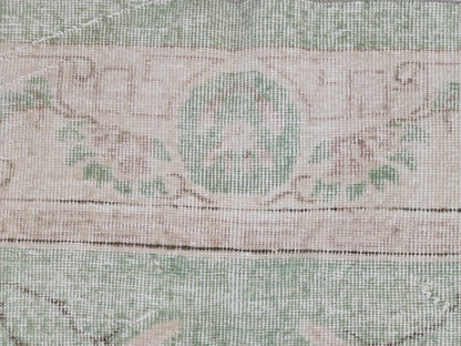 Green Turkish Oushak Rug 6x11: Handwoven Wool Isparta Carpet