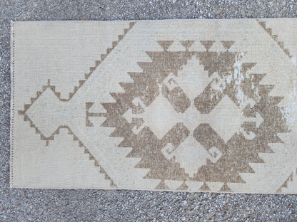 Turkish Runner Rug 2x9: Beige Oriental Hallway Bohemian Decor