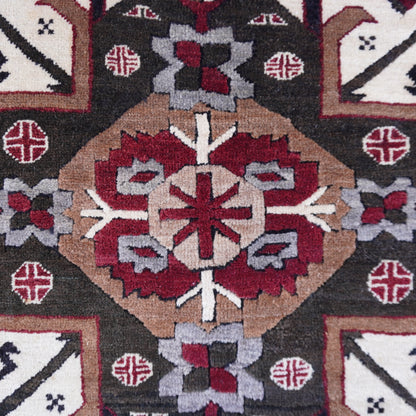 5x6 Vintage Kars Wool Rug: Hand Woven Turkish Area Rug