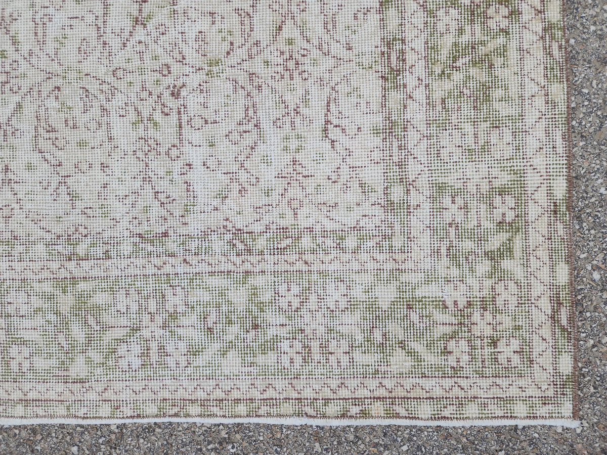 Handmade Wool Oushak Rug 7x10: Turkish Neutral Area Rug