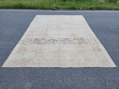 9x12 Neutral Wool Area Rug, Oversized Living Room Decor, Beige And Brown