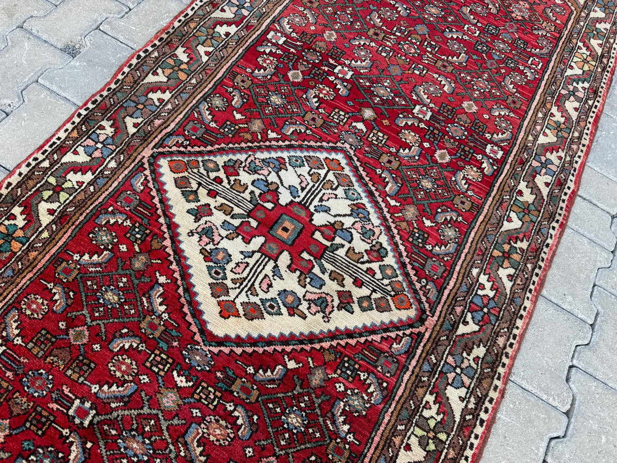 Handmade Oriental Runner Rug: Rustic Kitchen Hallway Decor (3x9)