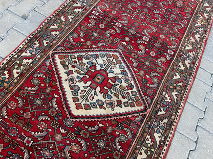 Handmade Oriental Runner Rug: Rustic Kitchen Hallway Decor (3x9)