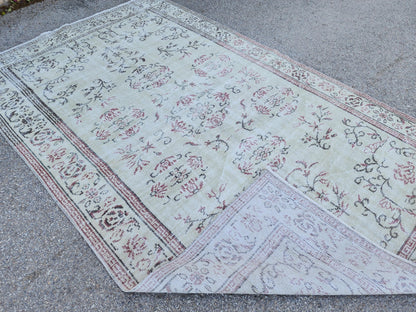 Handwoven Turkish Oushak Rug 6x9: Wool & Cotton Blend