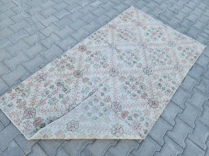 3x6 Hand Made Rug, Kitchen Small Decor, Oriental Boho Carpet