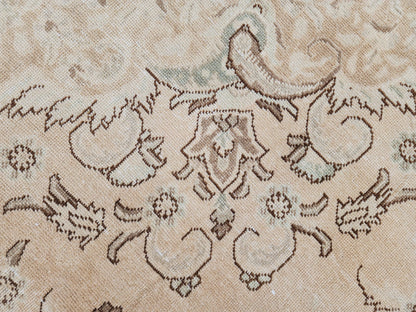 9x12 Neutral Rug, Hand Knotted Medallion Design Carpet, Beige and Brown