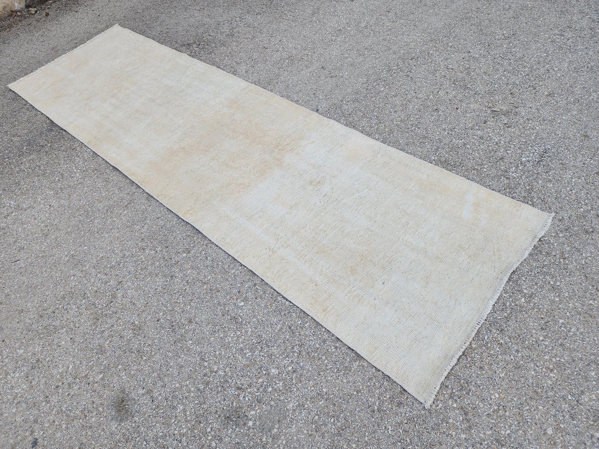 2x9 Neutral Wool Runner Rug, Handcrafted Hallway & Entryway Accent