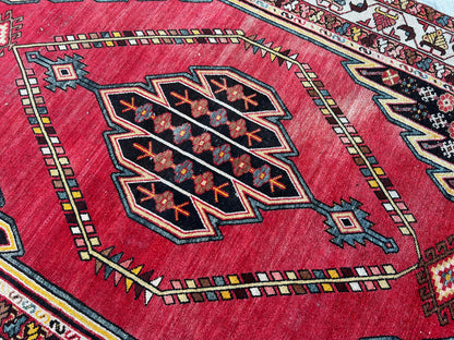 4x6 Vintage Turkish Wool Rug: Distressed Oushak Area Rug
