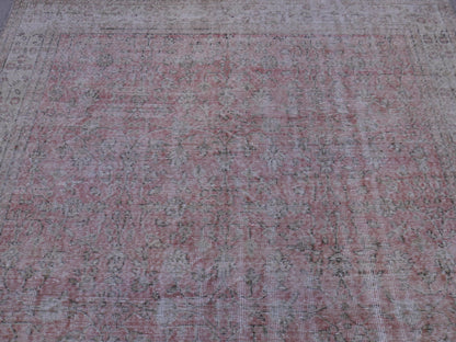 6x10 Turkish Rug, Faded Red Wool, Oriental Home Living Room Decor