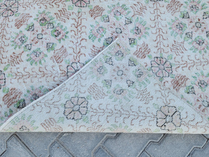 3x6 Hand Made Rug, Kitchen Small Decor, Oriental Boho Carpet