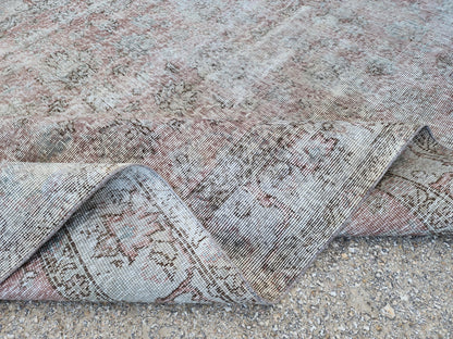 Vintage Oushak Rug 5x8: Handwoven Turkish Wool, Neutral Farmhouse Style
