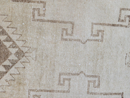 Turkish Neutral Vintage Runner Rug 2.7x12 ft, Carpet For Kitchen Rustic Boho