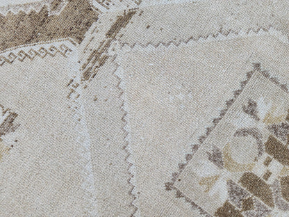 3x12 Neutral Runner Rug, Home Decor, Turkish Hand Made Up Cycled Wool