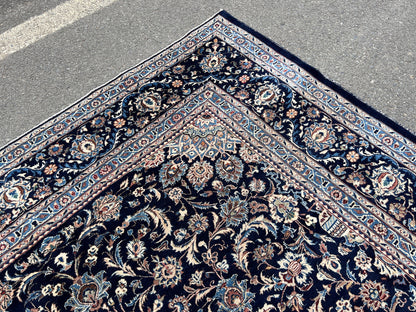 Vintage Oushak Rug 8x11: Hand Woven Turkish Wool Area Rug