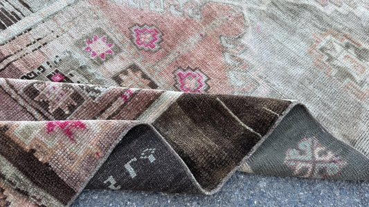3x14 Vintage Kars Rug, Up Cycled Wool, Home Hallway Decor, Kitchen Decor