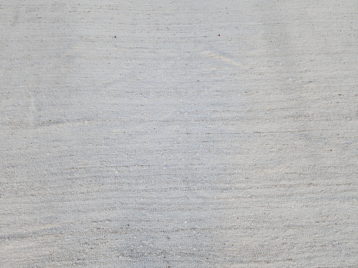Hand Knotted Turkish Kilim Rug 8x12: Neutral Wool, Rustic Decor