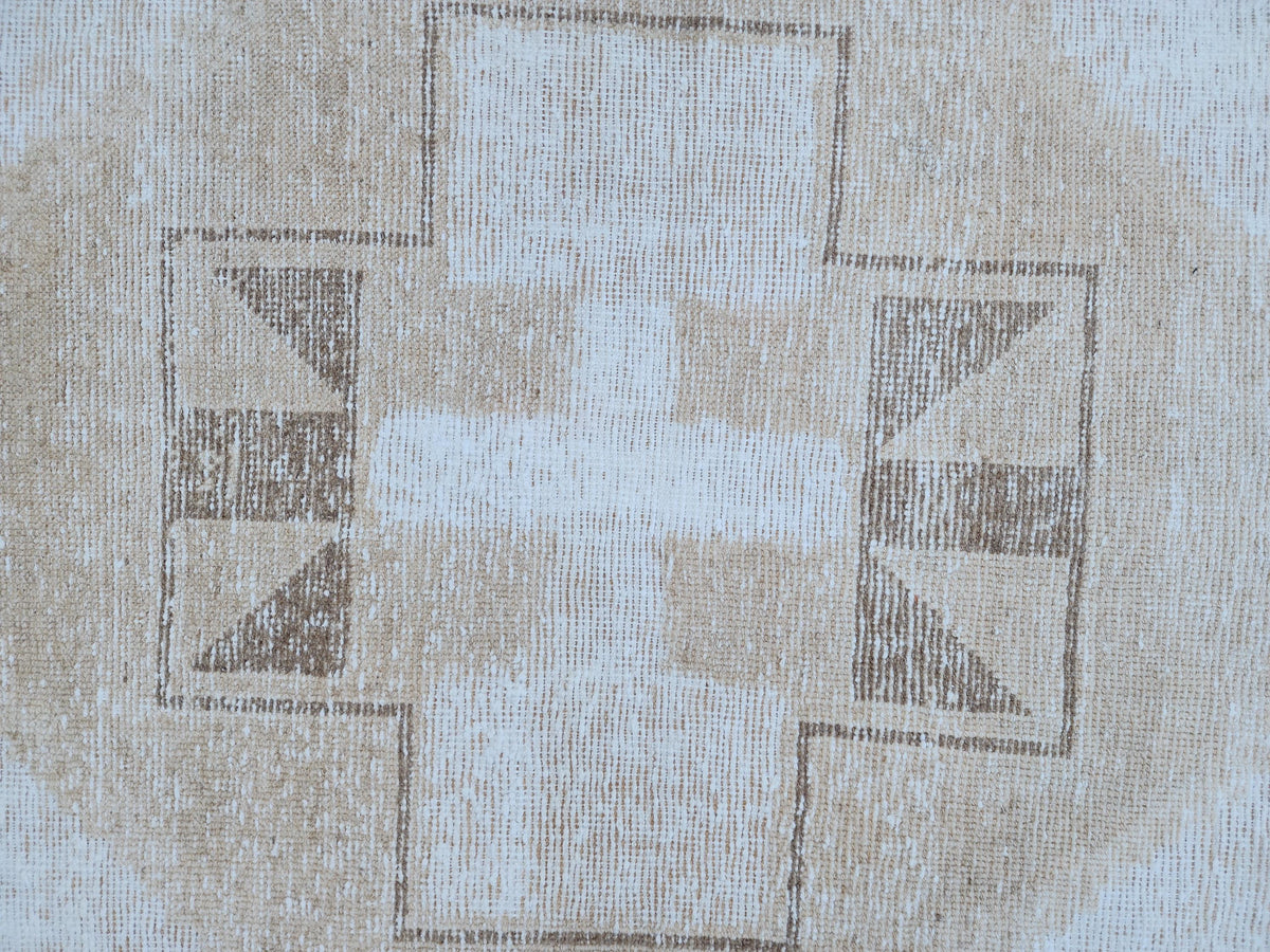 2x13 Neutral Turkish Runner Rug: Boho Hallway Decor