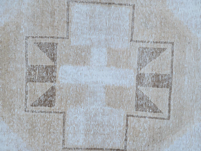2x13 Neutral Turkish Runner Rug: Boho Hallway Decor