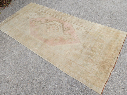 4x7 Neutral Wool Rug, Turkish Wool Anatolian Hand Made, Home Kitchen and Entryway Decor