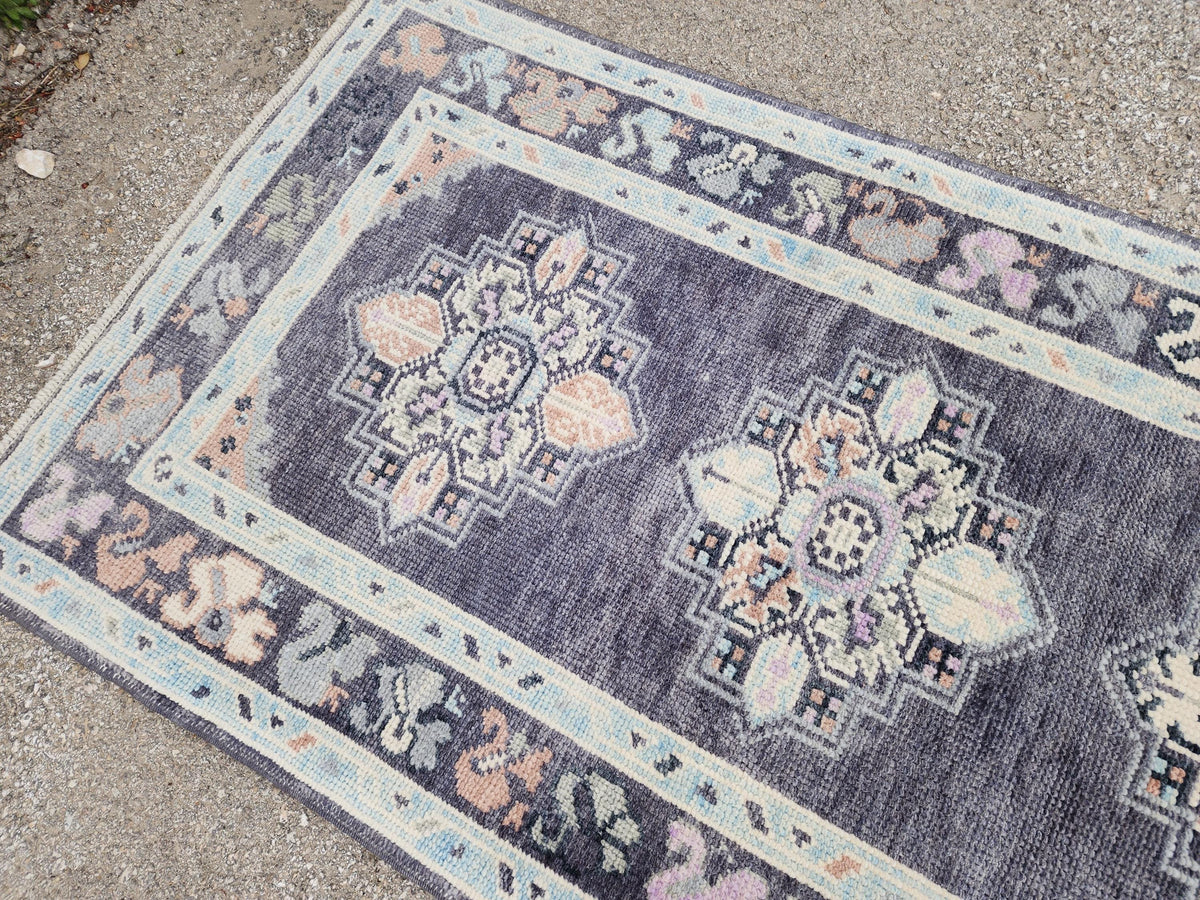 3x10 Runner Rug, Hand Knotted Up Cycled Wool, Kitchen Home Decor