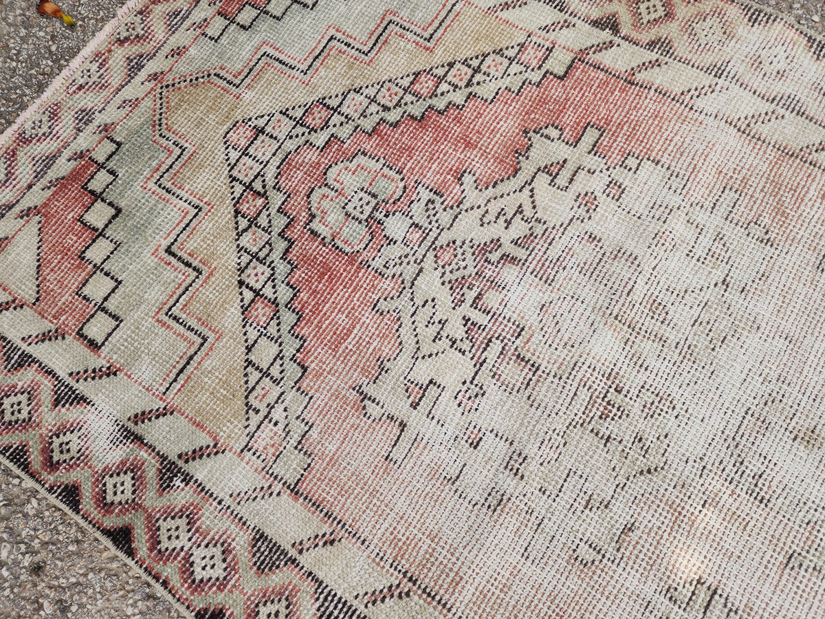 Vintage Anatolian Area Rug 2.6x9.2 ft, Turkish Hand Made Oriental Boho Carpet, Living room Runner