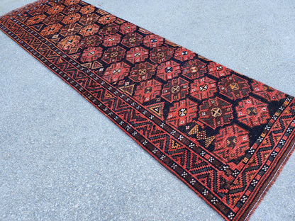 3x9 Boho Herki Runner Rug, Kitchen Decor, Living Room Decor, Hand Made Wool, Kitchen Decor