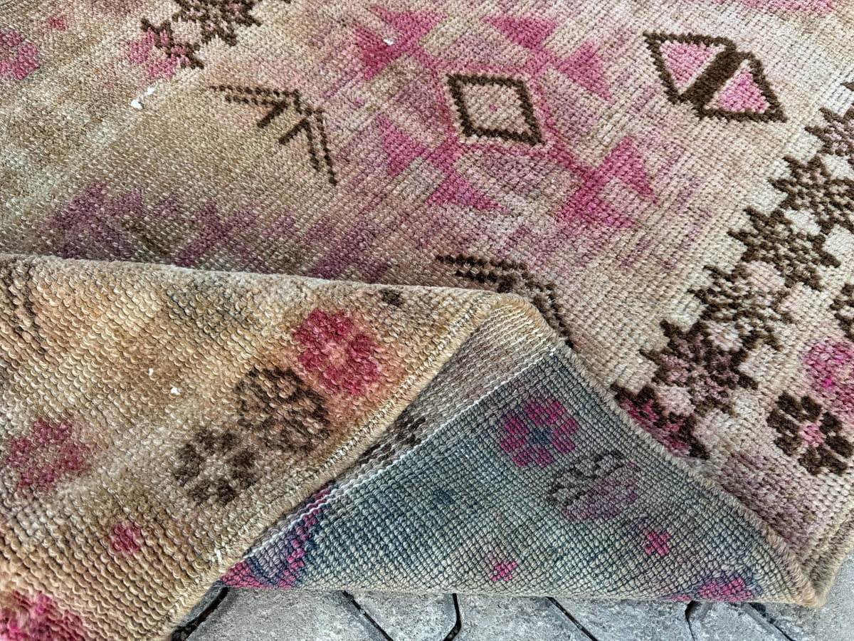 3x11 Handwoven Turkish Wool Runner Rug: Hallway, Bohemian Decor