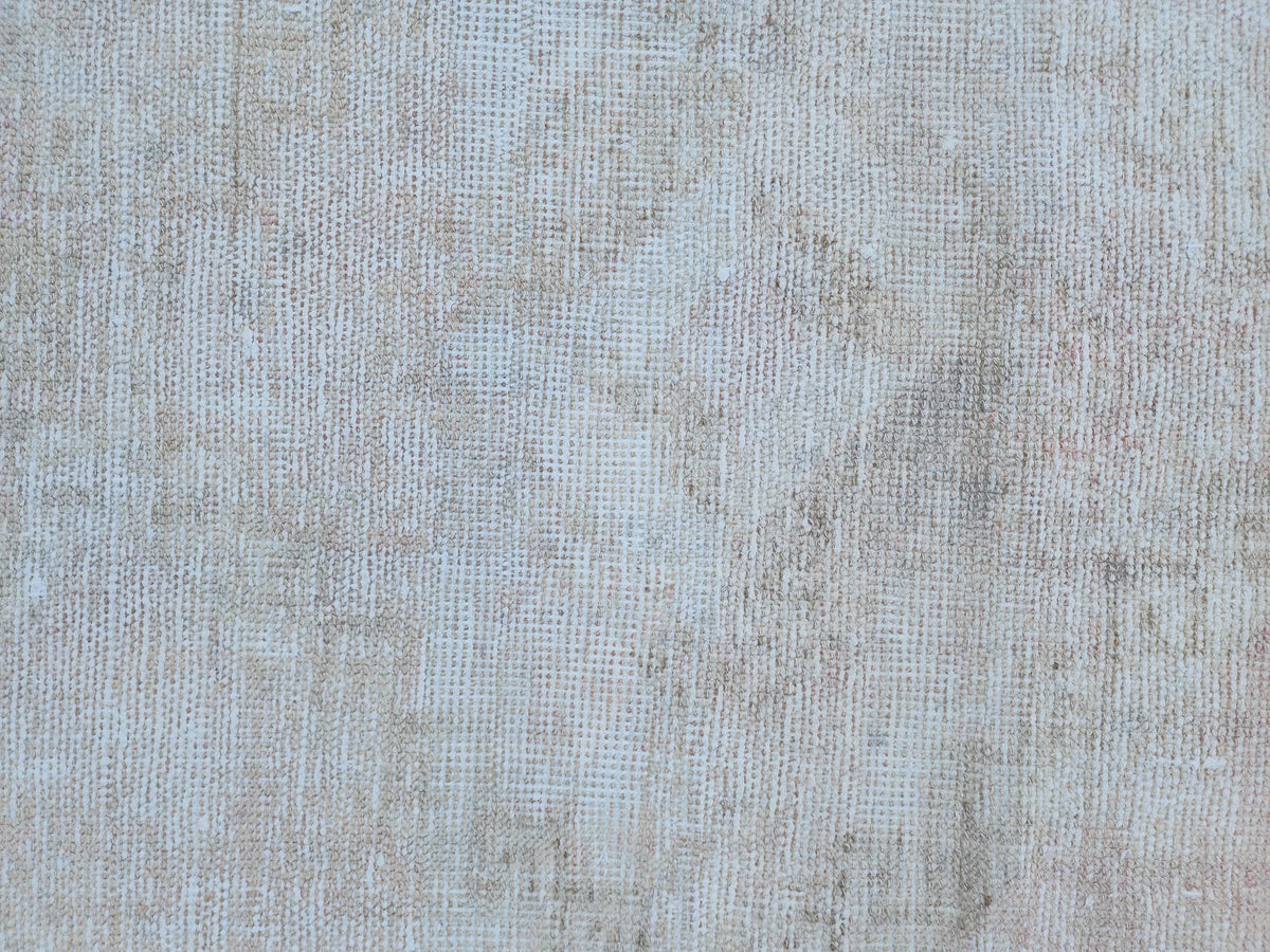 2x11 Neutral Turkish Oushak Runner Rug: Hand-Knotted Rustic Decor