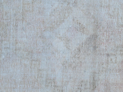 2x11 Neutral Turkish Oushak Runner Rug: Hand-Knotted Rustic Decor