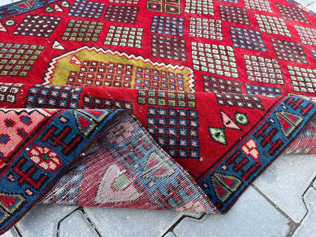 4x6 Vintage Oushak Rug: Handmade Turkish Small Rug