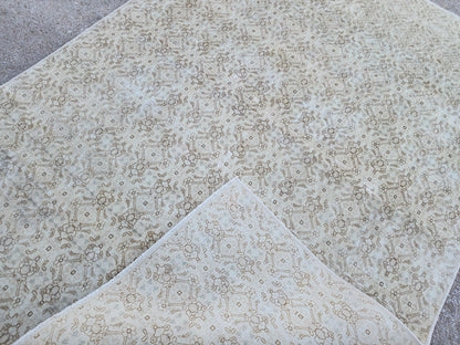 6x8 Neutral Rug, Hand Knotted Rustic Home Decor, Eco Friendly
