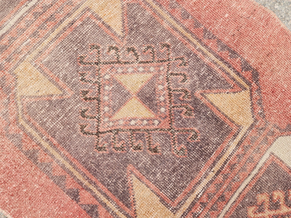 Turkish Runner Rug 2.6x9.8 ft, Oriental Hand Made Carpet, Hallway Rustic Runner