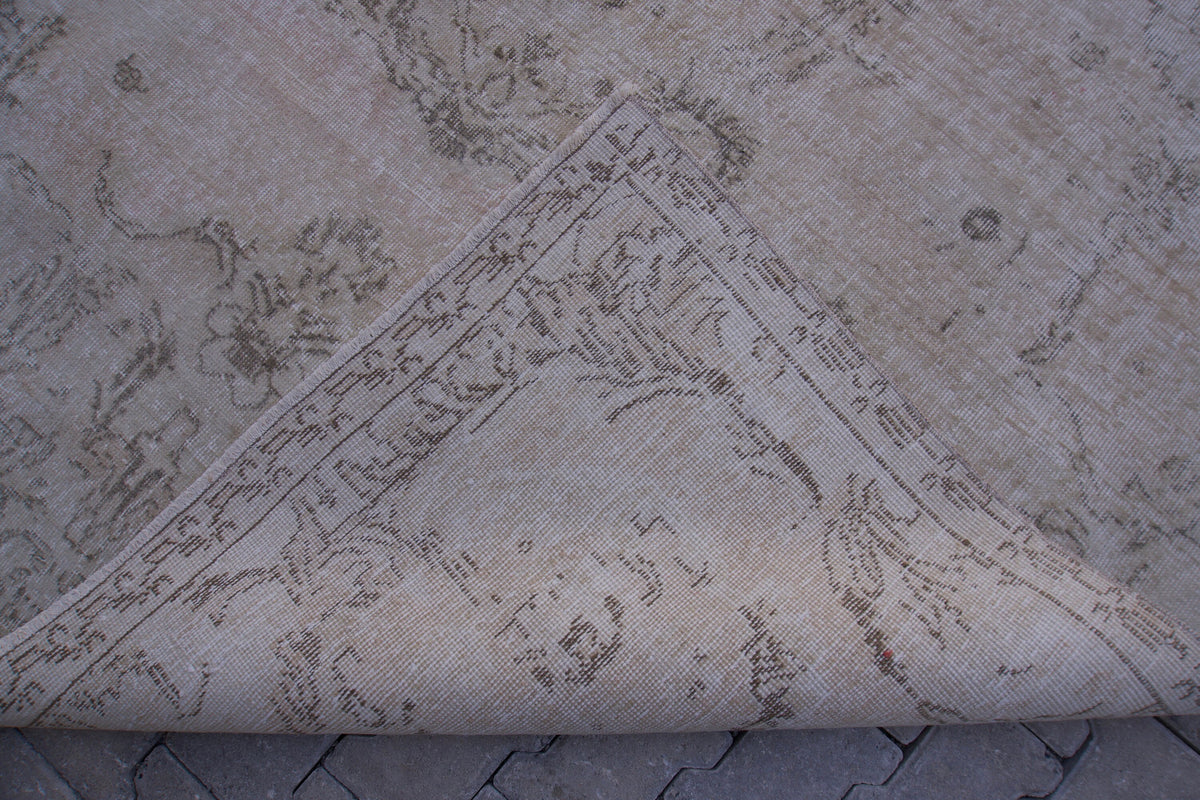 Hand Woven Rug 7x10, Neutral Wool, Farmhouse Decor