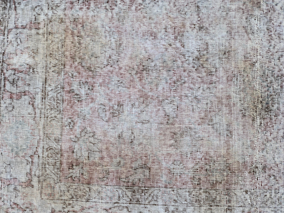 Vintage Oushak Rug 5x8: Handwoven Turkish Wool, Neutral Farmhouse Style