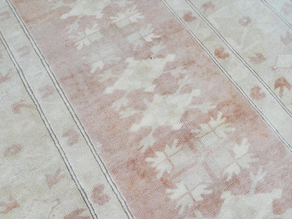 Oushak Rug 6x9, Hand Knotted Wool Turkish Carpet, Dining Room Boho Decor