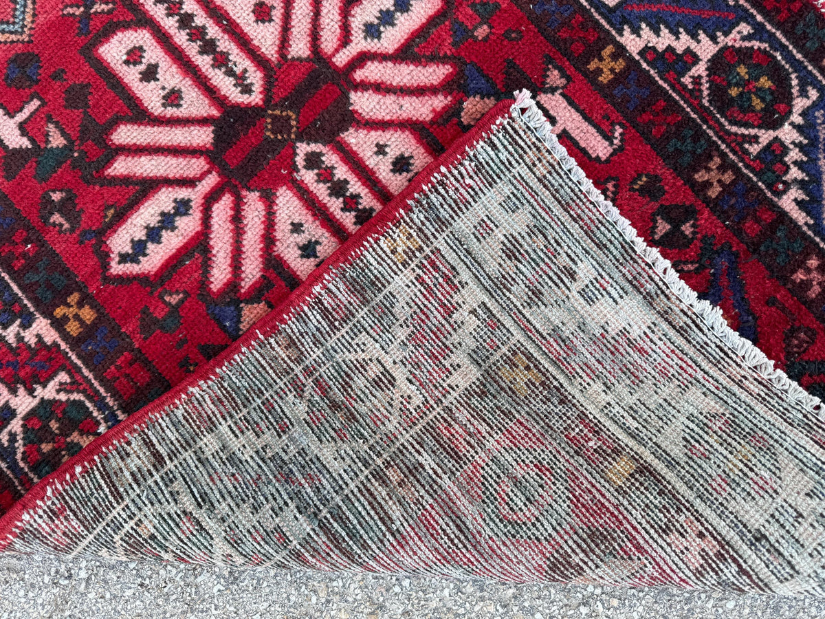 Handmade 3x12 Natural Runner Rug: Boho Hallway Decor, Persian Design