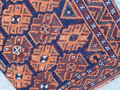 3x9 Boho Herki Runner Rug, Kitchen Decor, Living Room Decor, Hand Made Wool, Kitchen Decor