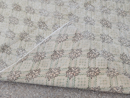 Neutral Oushak Rug 7x10: Hand-Knotted Turkish Wool Area Rug