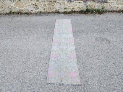 Handmade Wool Runner Rug 2x9: Neutral Farmhouse Boho Decor