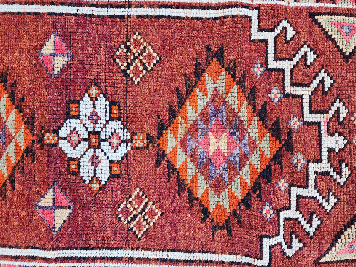Stair Soft Runner 2.7x14.2 ft, Turkish Wool Hand Knotted Up Cycled Wool, Home Rustic Decor