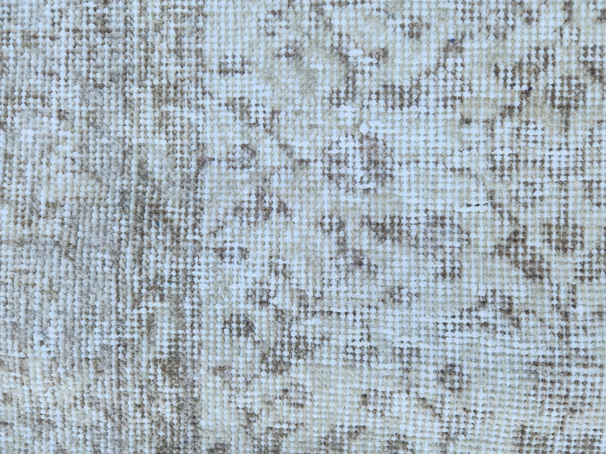 Neutral Wool Rug 3x6: Hand Made, Turkish Beige Decor, Kitchen Design