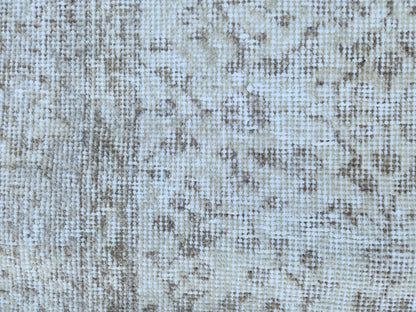 Neutral Wool Rug 3x6: Hand Made, Turkish Beige Decor, Kitchen Design