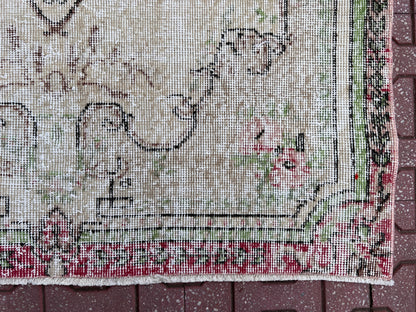 Handwoven Turkish Oushak Rug 4x6: Wool & Cotton Blend