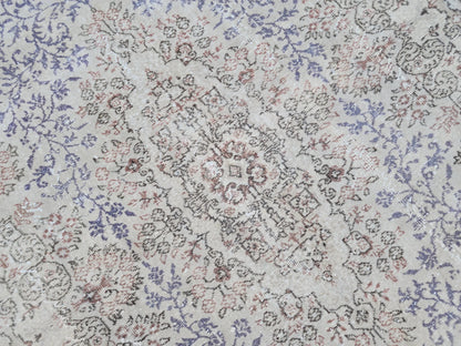 6x9 Oushak Neutral Rug: Hand Knotted Wool, Bohemian Home Decor