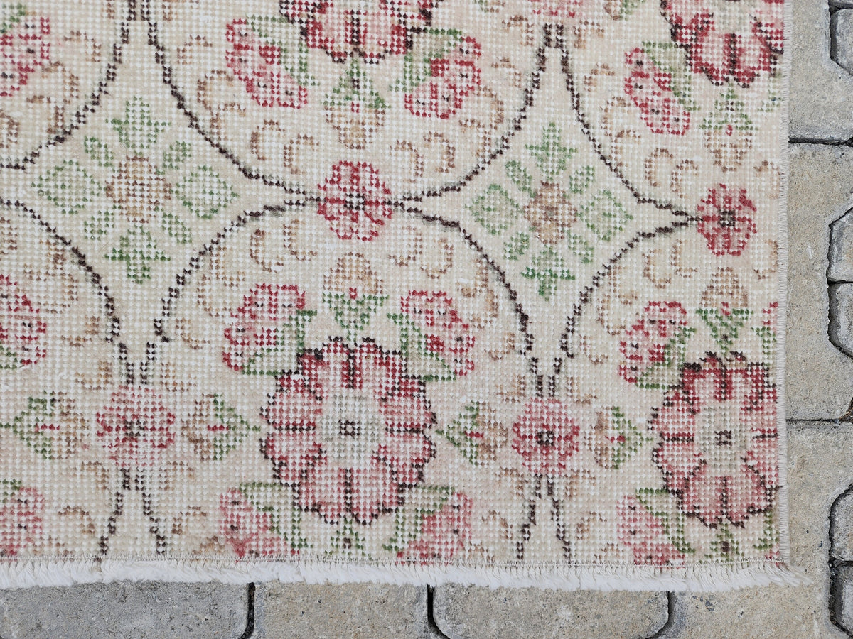 4x7 Handwoven Turkish Oushak Rug: Wool & Cotton Area Rug