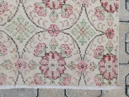 4x7 Handwoven Turkish Oushak Rug: Wool & Cotton Area Rug