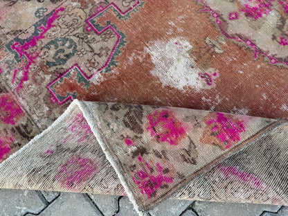 4x7 Handwoven Turkish Oushak Wool Rug: Boho Farmhouse Decor