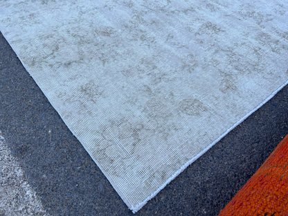 Vintage Oriental Rug 6x10: Neutral Beige Abstract Area Rug