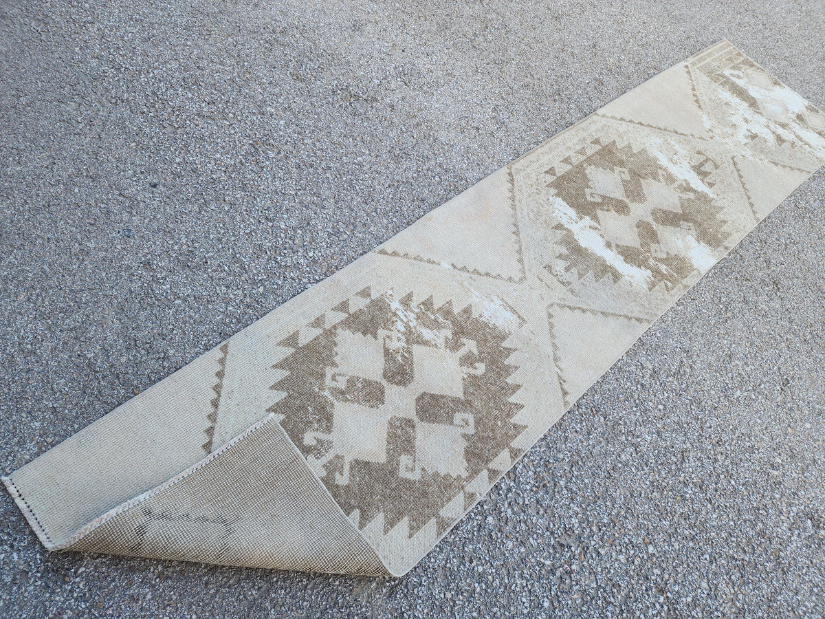 Turkish Runner Rug 2x9: Beige Oriental Hallway Bohemian Decor