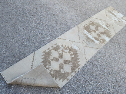 Turkish Runner Rug 2x9: Beige Oriental Hallway Bohemian Decor